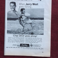 1965 Chap Stick w/L.A.Lakers’ Star Jerry West Original Ad