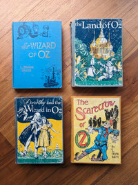 Lot of 4 Antiquarian Wizard of Oz Books by L. Frank Baum