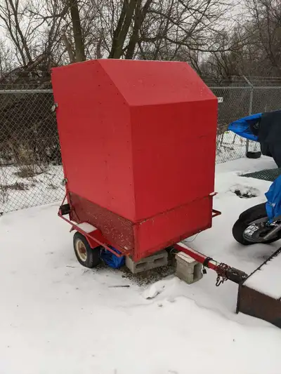 Small utility trailer, comes with new lights, harness and 1 7/8 ball and reciever. Has shelf and cub...