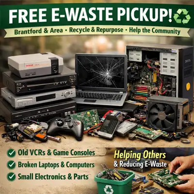 Hi Brantford!! I’m offering FREE local pickup of unwanted or broken electronics. If it plugs in, spi...