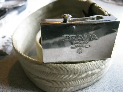 Prada Belt Nastro Sport 1 Web Logo Plaque  2C3497 Brown, View more