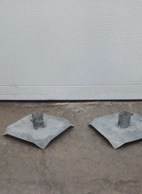 2 galvanized/ steel stationary dock mud pads