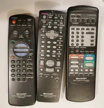 Sharp remotes for TV/ VCR 3 pcs, View more