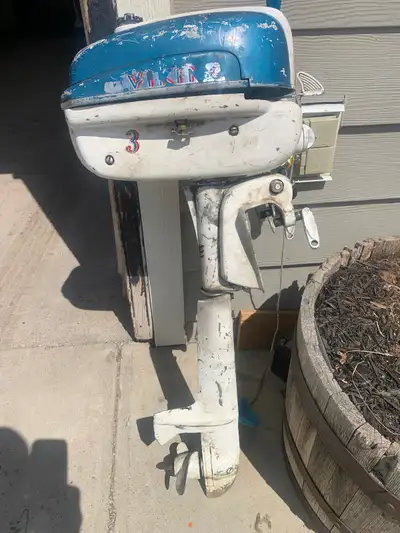 3 hp Viking outboard motor; 1962 Model 3D18V Ser # 55963; starts and runs (see video); requires new...