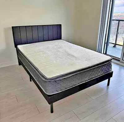 Queen bed frame with mattress , View more