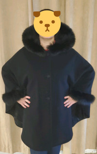 Fur Cape/Jacket With Hood