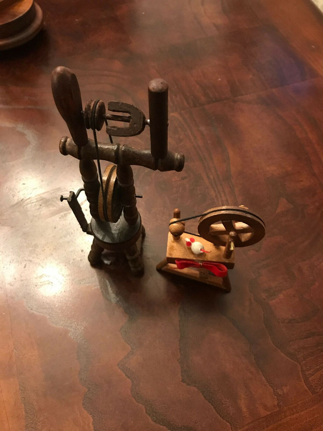 Vintage set of two hand made wooden spinning wheels.8” in Arts & Collectibles in Markham / York Region