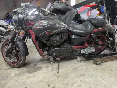 Vulcan 1600 Salvage title due to Theft recovery For parts or project Starts, runs, stops