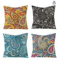 Pillow Covers 18x18 Set of 4 Pillow Cases Bohemian Decor