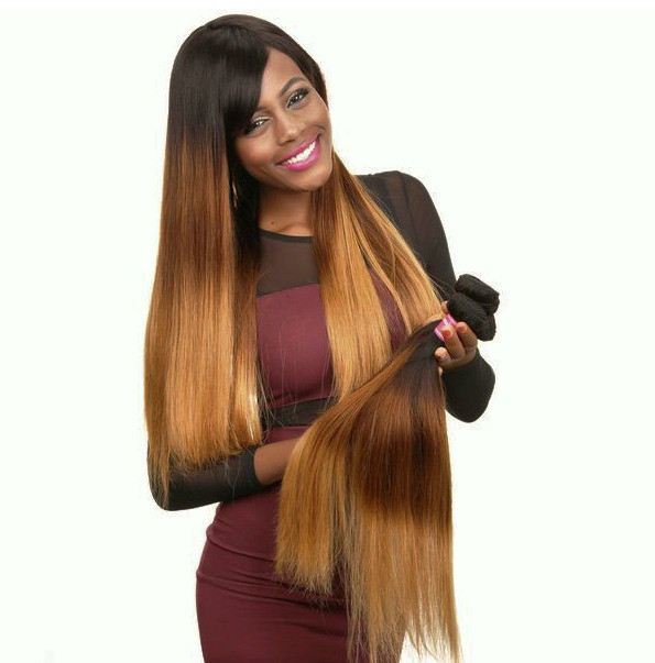 3 Bundles Peruvian Ombre 3-Tone 1B/4/27# Straight Human Hair dans Santé et besoins spéciaux  à Ville de Montréal