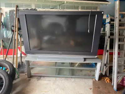 PLASMA TV AND TV STAND FOR FREE, View more