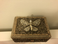 Pier1 butterfly beaded jewelry box