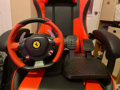 Ferrari styled Xbox steering wheel and pedals, View more