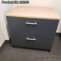 30" Artopex Grey 2 Drawer Lateral File Cabinet w/ Light Tone Top