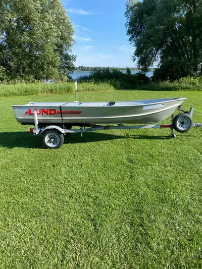 Must see. Boat and trailer package. No motor. The boat is like new. 14 foot Lund. Immaculate conditi...