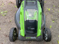 Greenworks 19” Lawnmower, Blower and Hedge Trimmer 