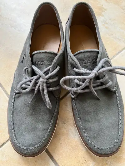 LACOSTE SEVRIN 2 SRM GRAY SUEDE  BOAT SHOES sz9, View more