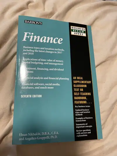 NEW Finance (Barron's Business Review Series) by Ehsan Nikbakht. Posted in books, Textbooks in Markh...