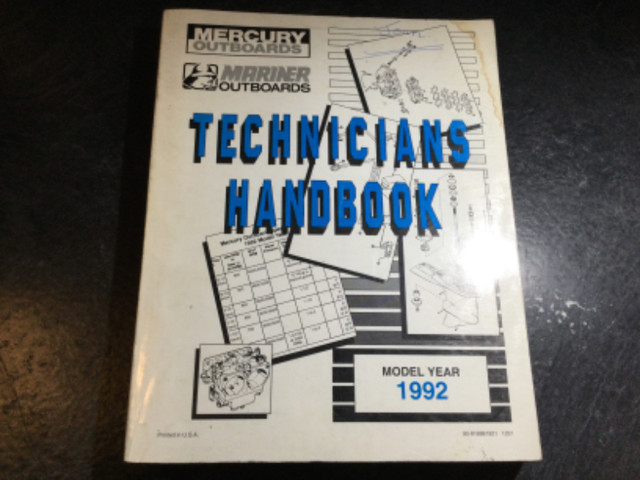 1992 Mercury & Mariner Outboards Tech Manual 2.5-275 HP 1-6 Cyl in Non-fiction in Parksville / Qualicum Beach