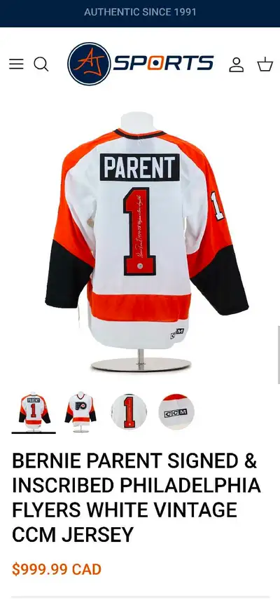 NHL "PARENT" signed jersey , View more