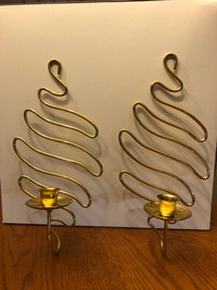 Partylite brass serpentine wall sconces (2) $8