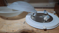 16" ceiling light with 2 glass covers