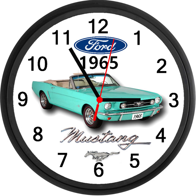 1965 Ford Mustang Convertible (Pagoda Green) Custom Wall Clock in Other in Hamilton