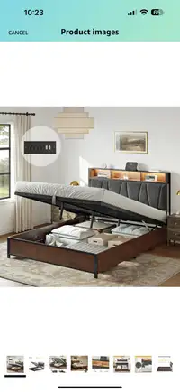 Brand New Storage Bed Frame/Headboard, Black Brown, Full Size
