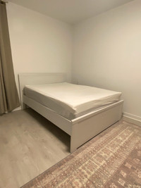 IKEA, bed frame, mattress, memory foam top, (delivery possible)