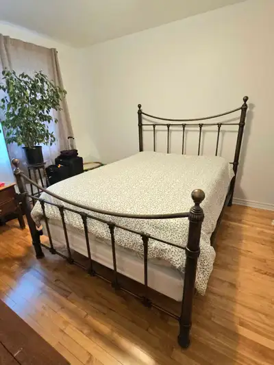 Queen size metal bed frame + box spring, View more