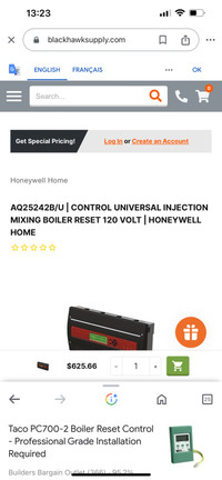 Control universal injection mixing boiler reset 