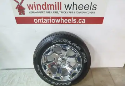2019 - 2025 Dodge Ram 1500 New Body Style 6 bolt Chrome Rims and 275/55R20 Bridgestone Dueler H/L Ti...