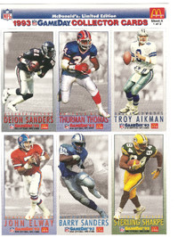 Rare 1993 McDonald's Fleer NFL GameDay Collector Cards MINT