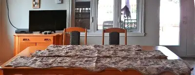 3 Valences passe tringle  Fleuries avec fond beige (090719-96), View more