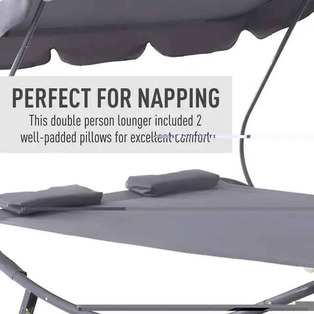 Double Patio Lounger with Adjustable Canopy, Outdoor Daybed Hamm in Patio & Garden Furniture in Markham / York Region - Image 7