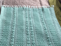 Hand made Aqua Baby Blanket 36” Square