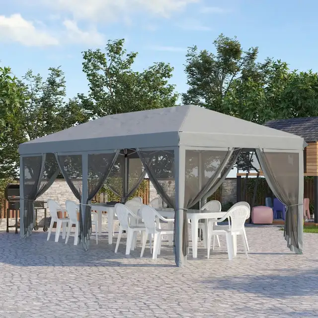 Outsunny 10' x 20' Pop Up Canopy Tent Gazebo with Removable Mesh in Outdoor Décor in City of Toronto - Image 2