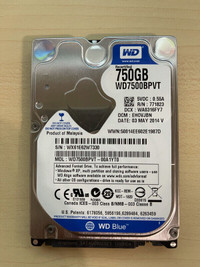 WD Blue 750GB SATA 2.5" Laptop Hard Drive - WD7500BPVT