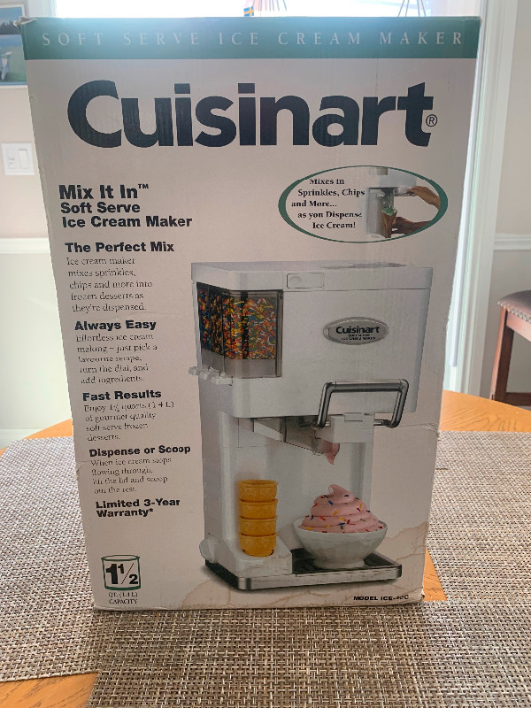 CUISINART  “MIX IT IN “ SOFT SERVE  ICE CREAM MAKER in Processors, Blenders & Juicers in Trenton