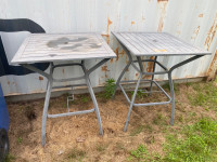 2 Matching Metal Patio Tables,Glass  Patio Table