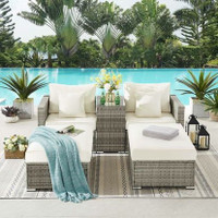 Outdoor Seating - Rattan 4 Person Seating Group w/ Cushions