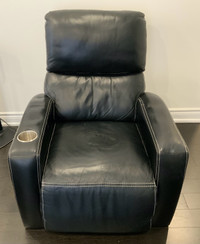4 - Black Leather Power Recliners - Excellent Condition