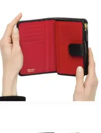 Prada Leather Wallet  (Red/Black) Authentic 