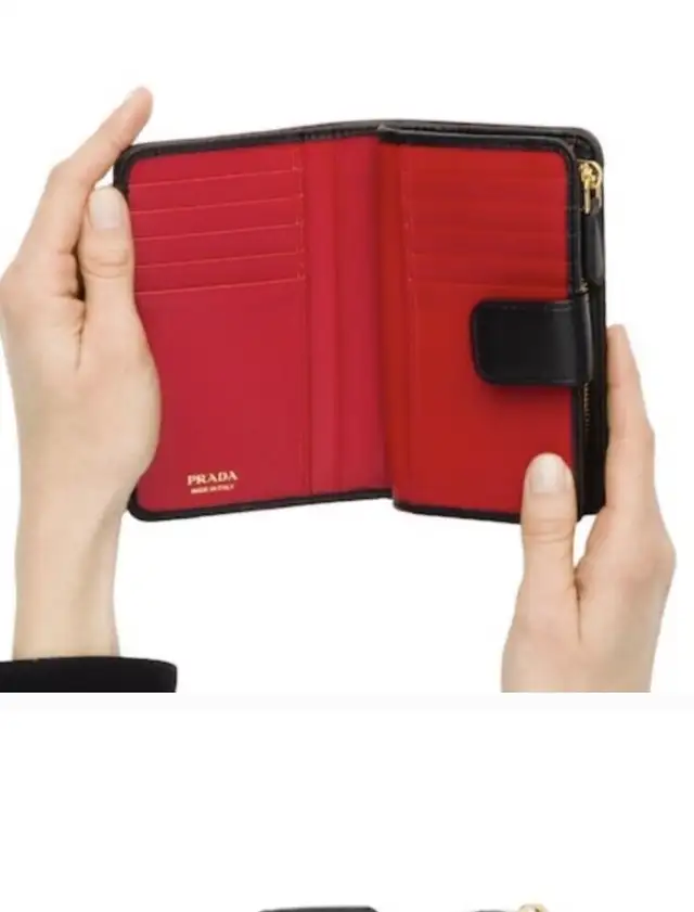 Prada Leather Wallet  (Red/Black) Authentic in Women's - Bags & Wallets in City of Toronto - Image 2