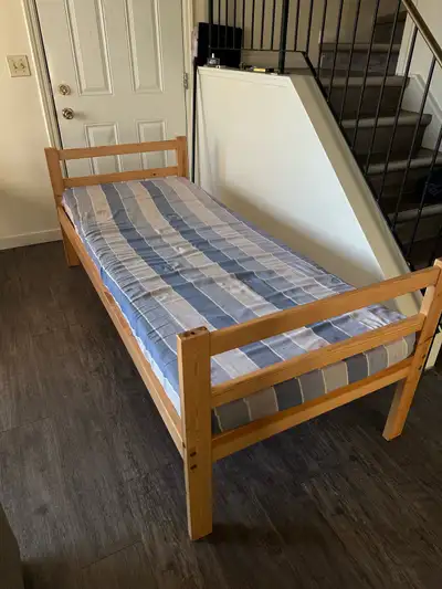 Twin bedframe & mattress , View more