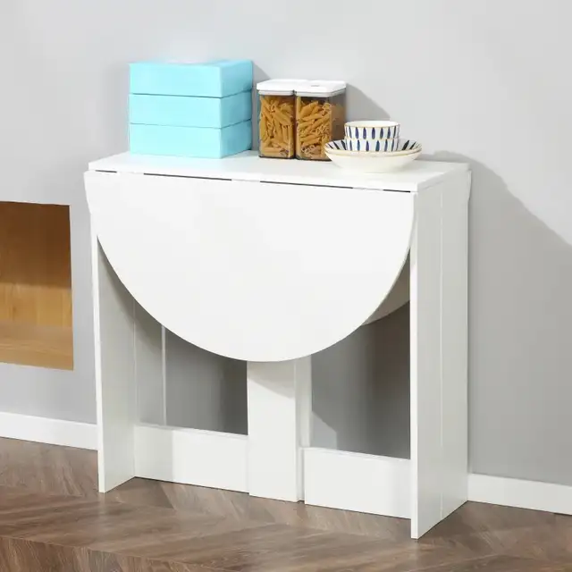 Folding Dining Table, 41" Drop Leaf Table for Small Spaces, Oval in Dining Tables & Sets in Markham / York Region - Image 8