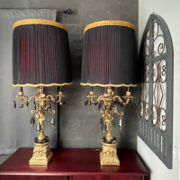 2 magnifiques très grandes lampes antiques 