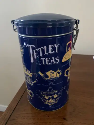 Tetley Tea Canister 7.5” Tall, View more