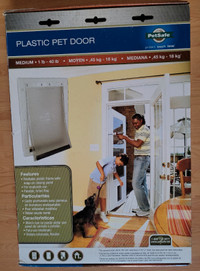 Brand New PetSafe Plastic  Pet Door - Medium - 1 - 40lbs