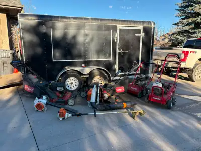 Sold our Business but not the equipment 7 x 14 Utility Trailer Beavertail Lawn Mower - Toro TimeMast...